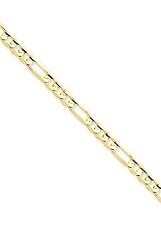 nice dazzling real yellow gold concave open Figaro bracelet for children 